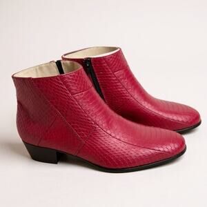 Giorgio Brutini "Tuscon" red genuine snakeskin men's ankle boots.Western edgy.